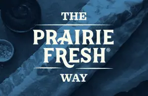 The Prairie Fresh® Way logo over an image of pork